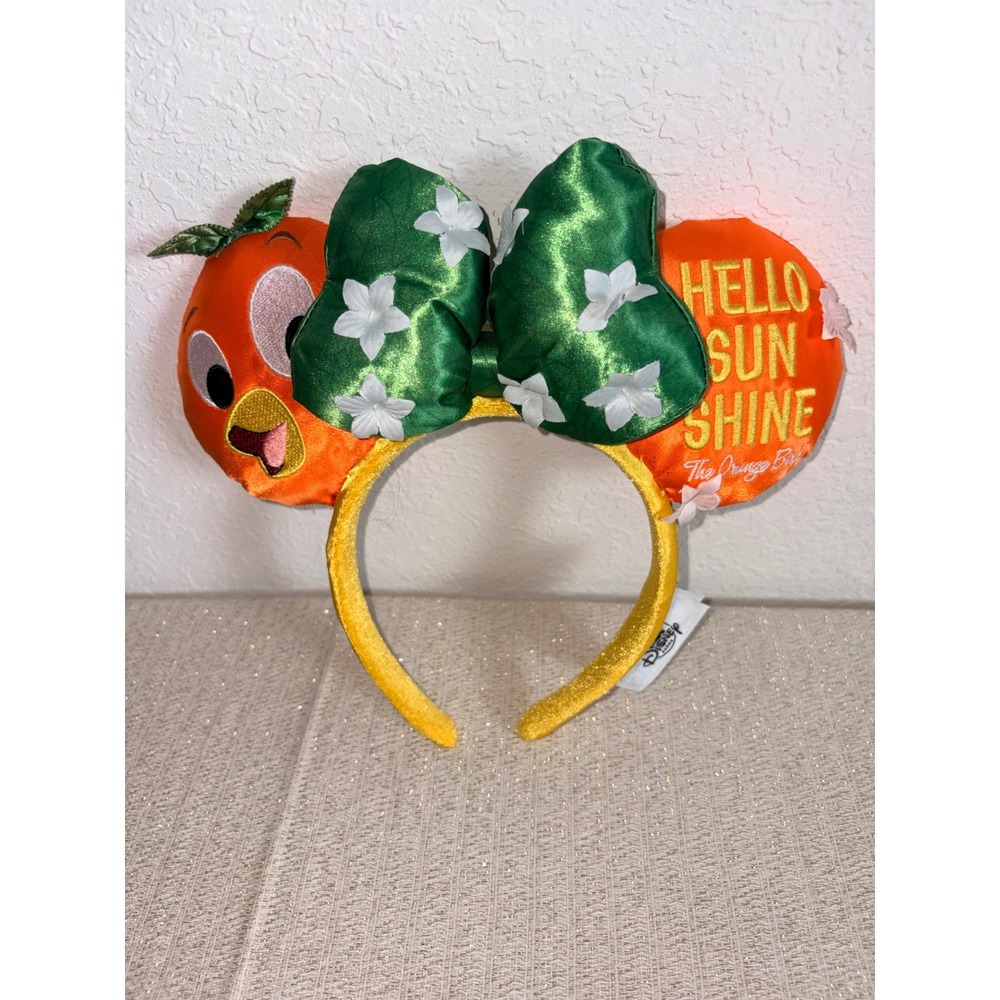 Disney Parks Orange Bird Minnie Ears One Size Orange Hello Sun Shine satin 2020